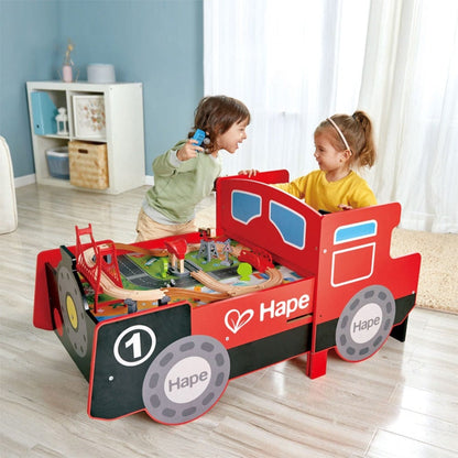 Hape Train Playsets Ride-On & Foldable Engine Table