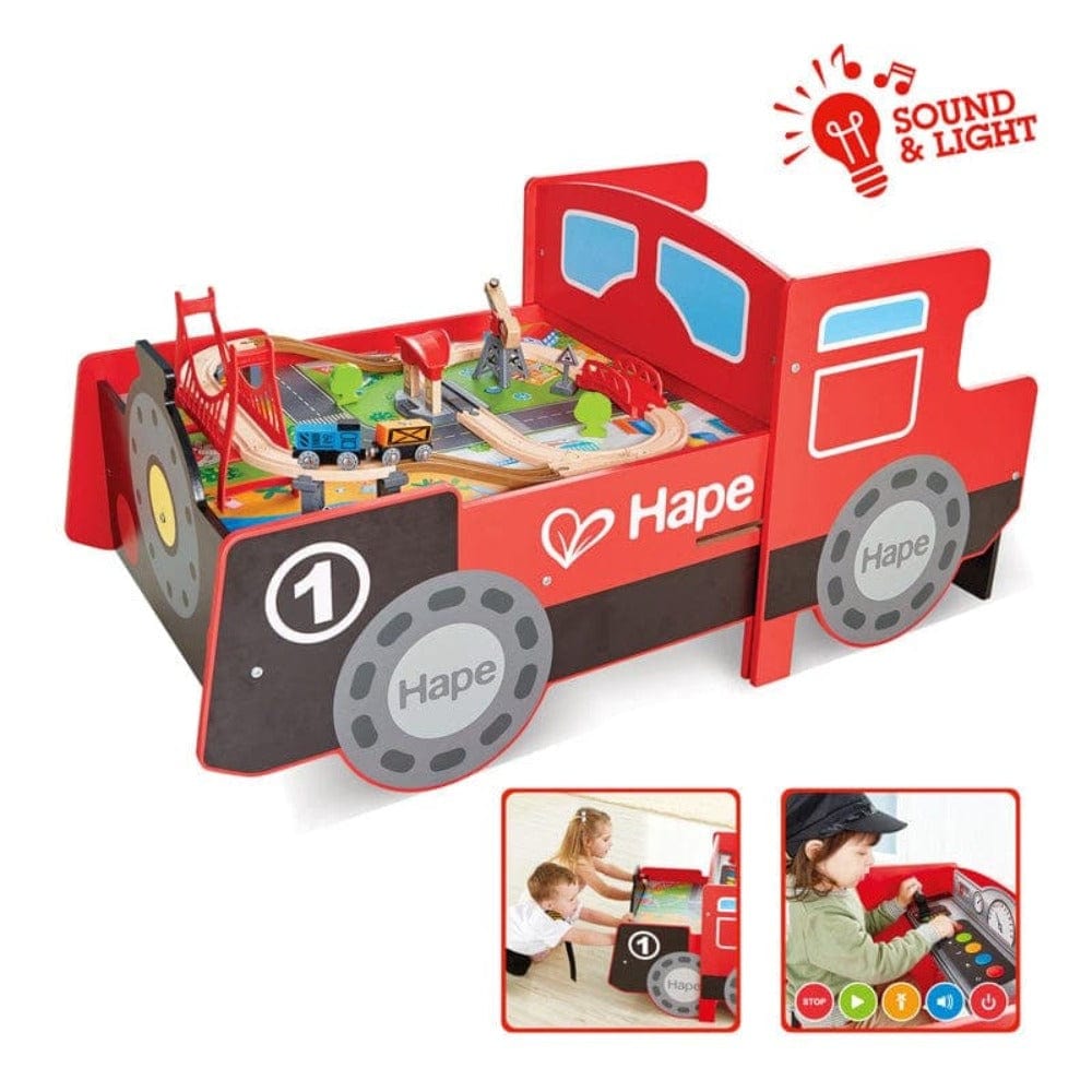Hape Train Playsets Ride-On & Foldable Engine Table