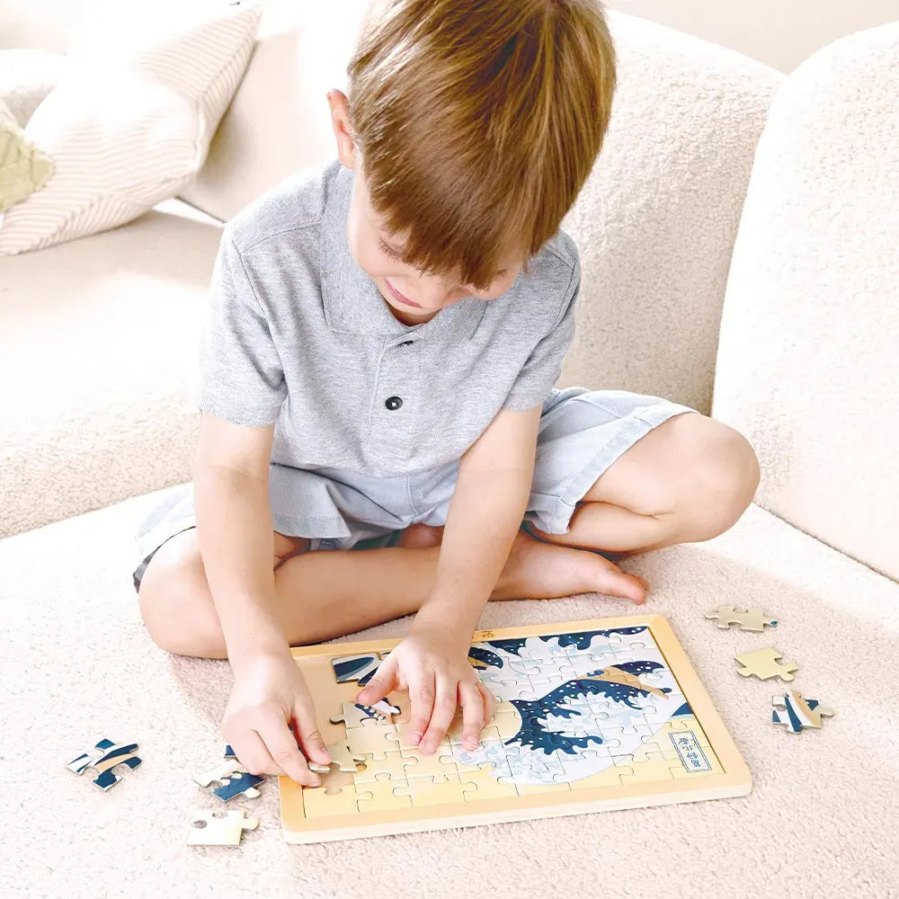 Hape Under 100 Piece Puzzles Hokusai Great Wave Puzzle (The Met)