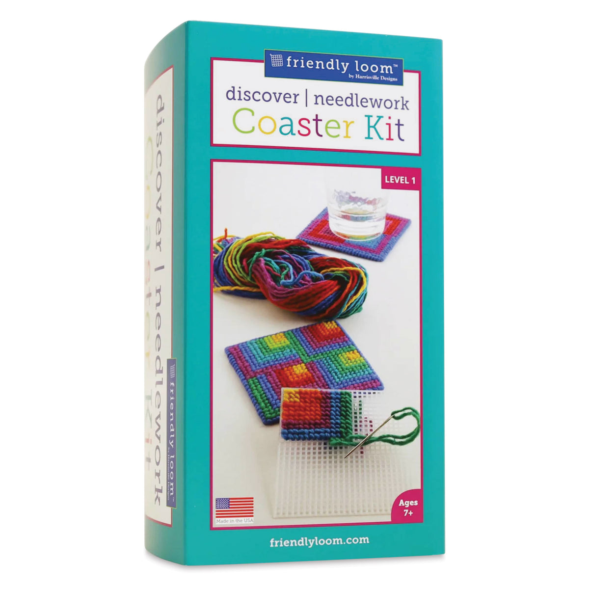 Harrisville Designs Art & Craft Activity Kits Discover Needlepoint Coaster Kit