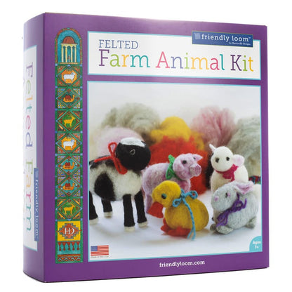 Harrisville Designs Art & Craft Activity Kits Felted Farm Animals Loom Kit