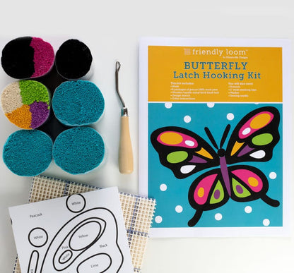 Harrisville Designs Art & Craft Activity Kits Latch Hooking Kit Butterfly