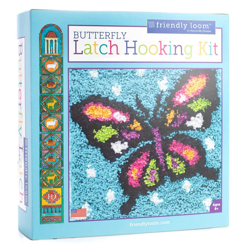 Harrisville Designs Art & Craft Activity Kits Latch Hooking Kit Butterfly