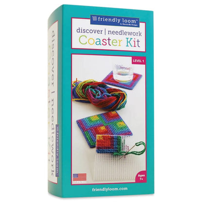 Harrisville Designs Art & Craft Activity Kits Needlepoint Coaster Kit