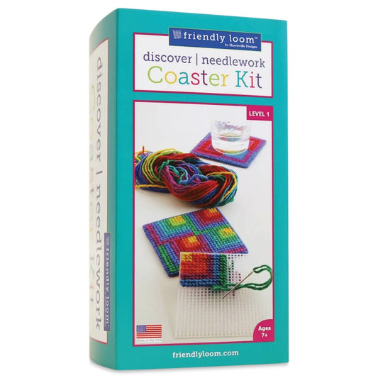 Harrisville Designs Art & Craft Activity Kits Needlepoint Coaster Kit