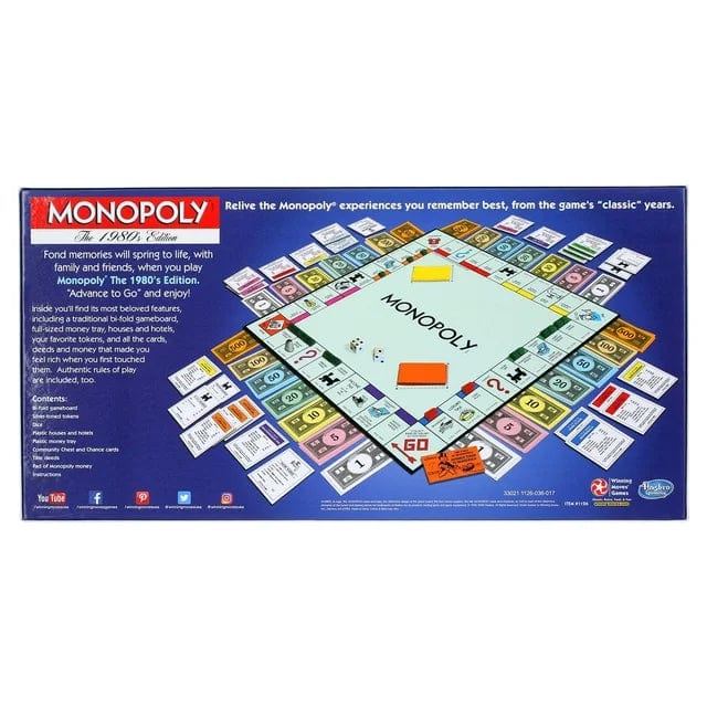 Hasbro Classic Games Monopoly 1980's Edition