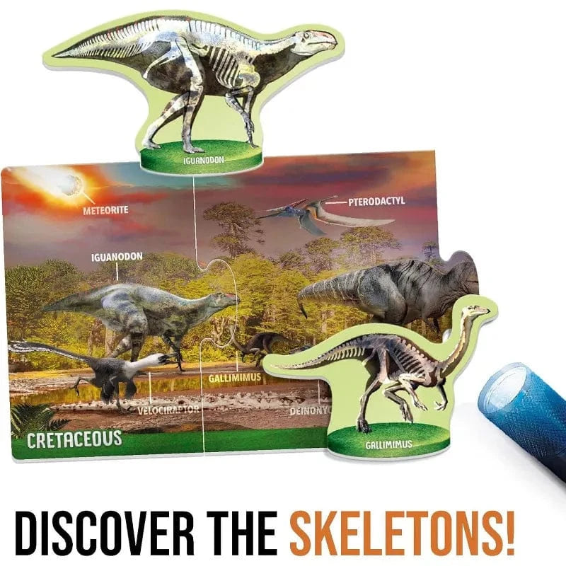 Headu Under 100 Piece Puzzles Dinosaurs Under X-Ray Puzzle