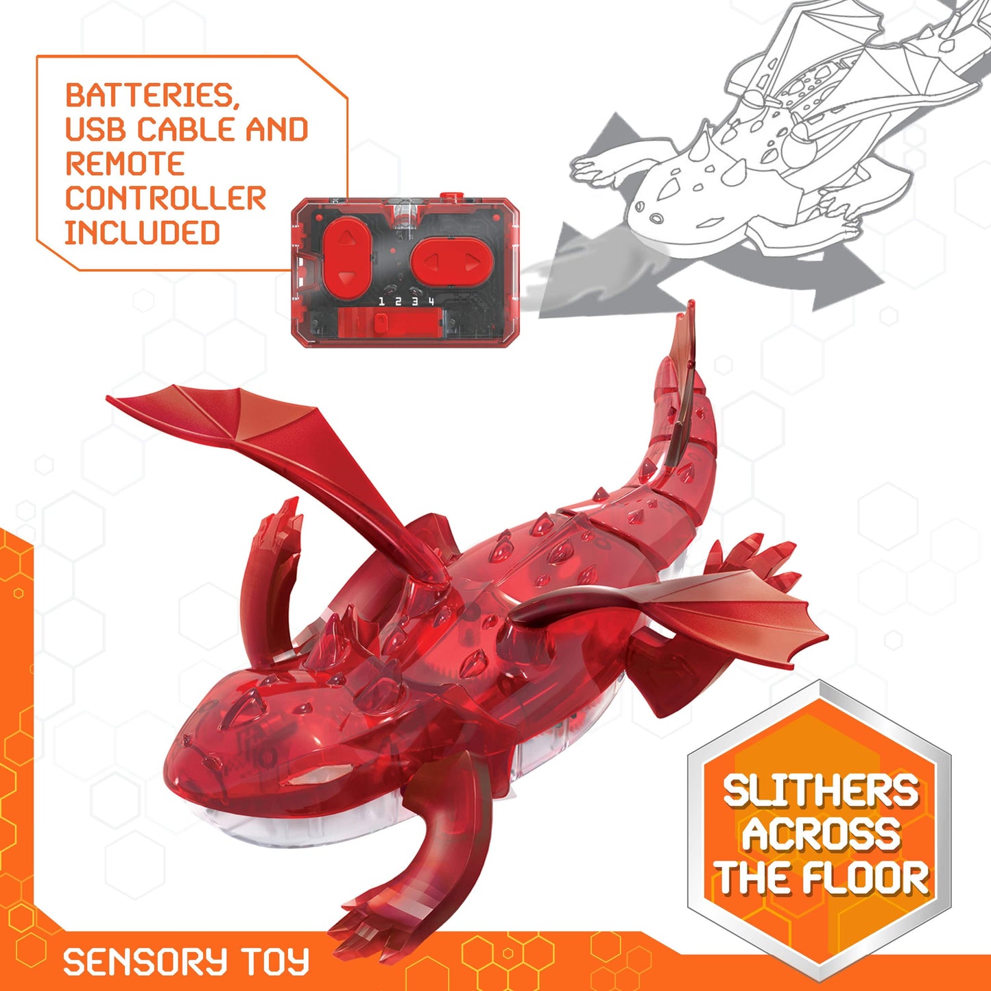 HexBug Remote Controlled Toys Default Hex Bots - Dragon (Red)