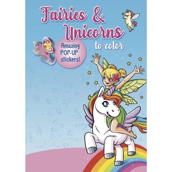 Hotaling Inc. Activity Books Fairies & Unicorns to to Color Pop-Up Sticker Book