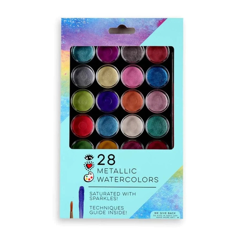 iHeart Art Coloring & Painting Kits Default Metallic Watercolors 28 Piece Set