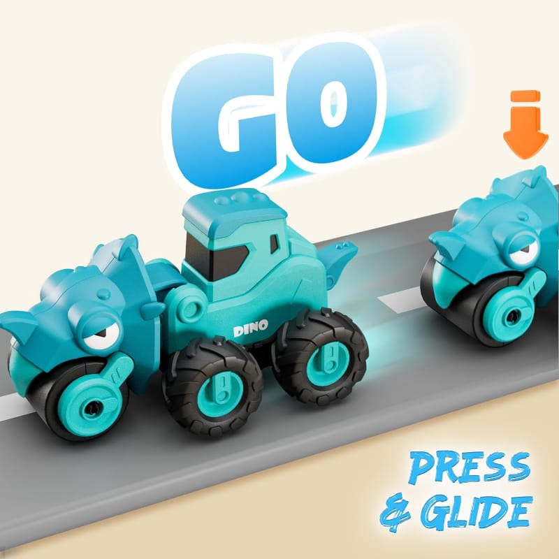 iPlay iLearn Vehicles Press & Go Dino Construc-Tors