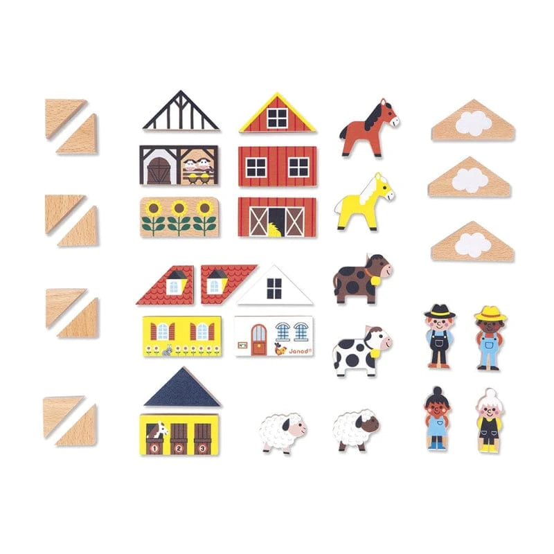 Janod Block Sets Crossroads: Countryside Building Blocks