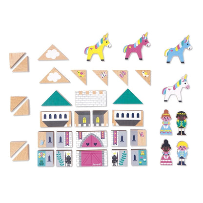 Janod Block Sets Crossroads: Enchanted Kingdom Building Blocks
