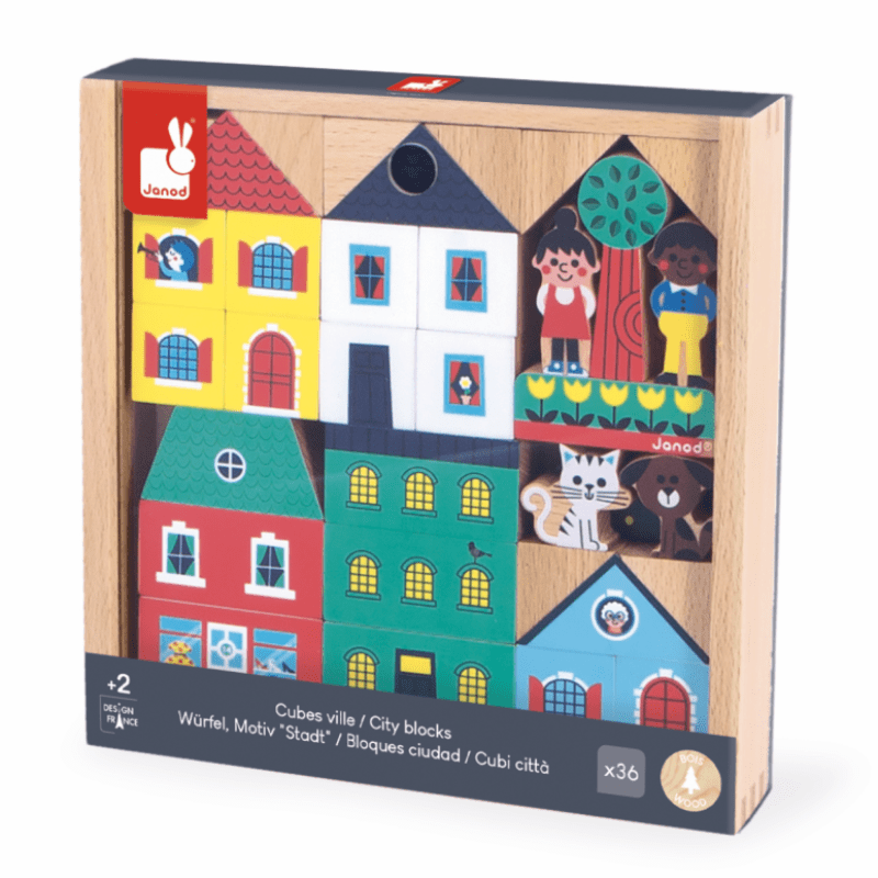 Janod Block Sets HOLIDAY Crossroads City Building Blocks