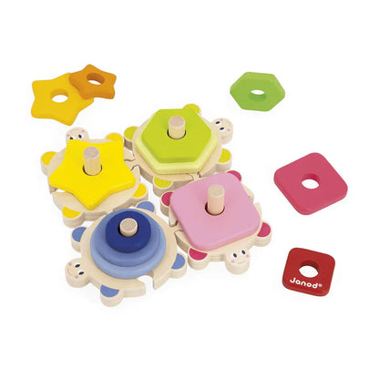 Janod Educational Play Wood Stackable Turtle Puzzle