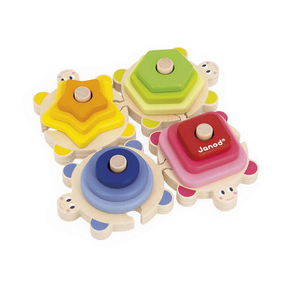 Janod Educational Play Wood Stackable Turtle Puzzle