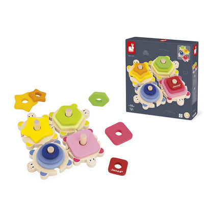 Janod Educational Play Wood Stackable Turtle Puzzle