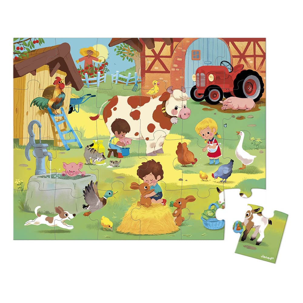 Janod Floor Puzzles Day at the Farm 24 Piece Puzzle