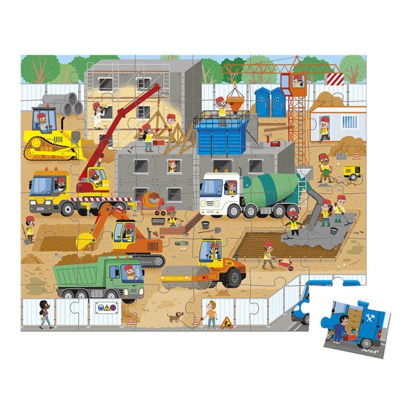 Janod Floor Puzzles Default Construction Site 36 Piece Puzzle