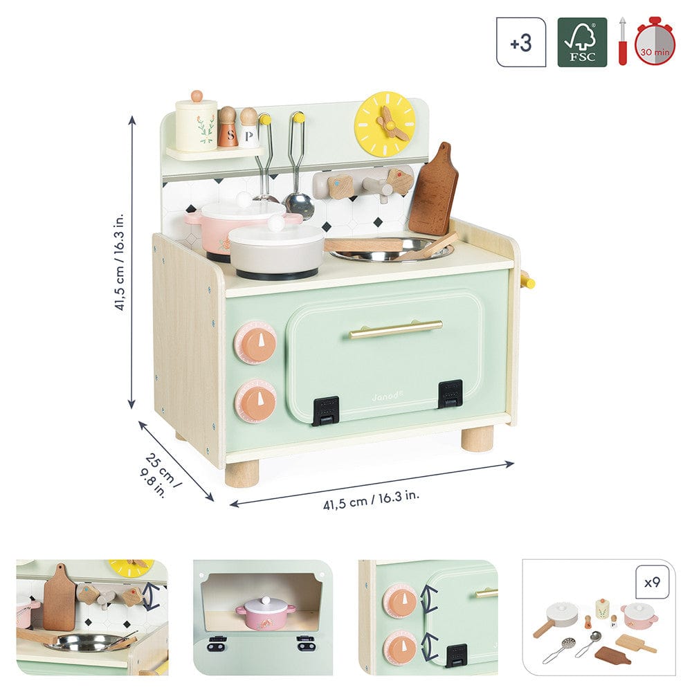 Janod Pretend Food & Cooking Toys Cottage Chic Mini Kitchenette