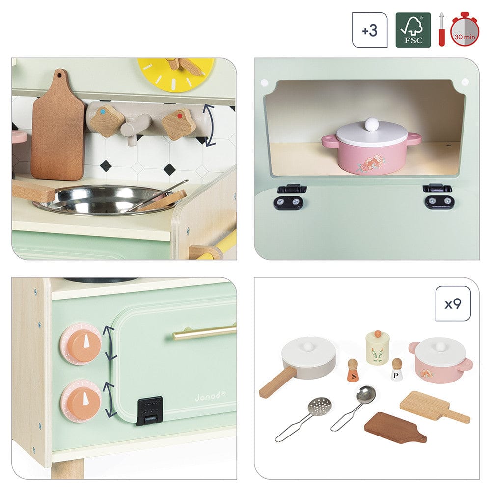 Janod Pretend Food & Cooking Toys Cottage Chic Mini Kitchenette