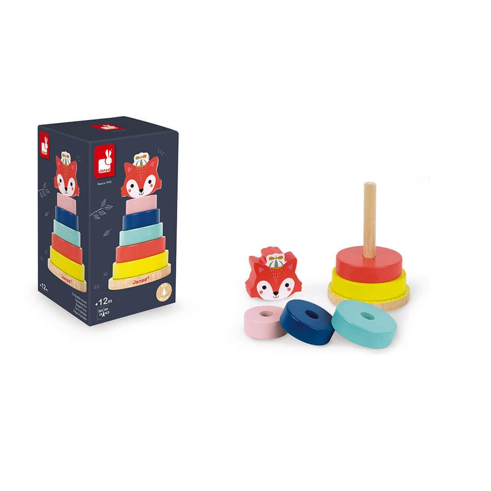 Janod Stack and Nest Toys Baby Forest Fox Stacker