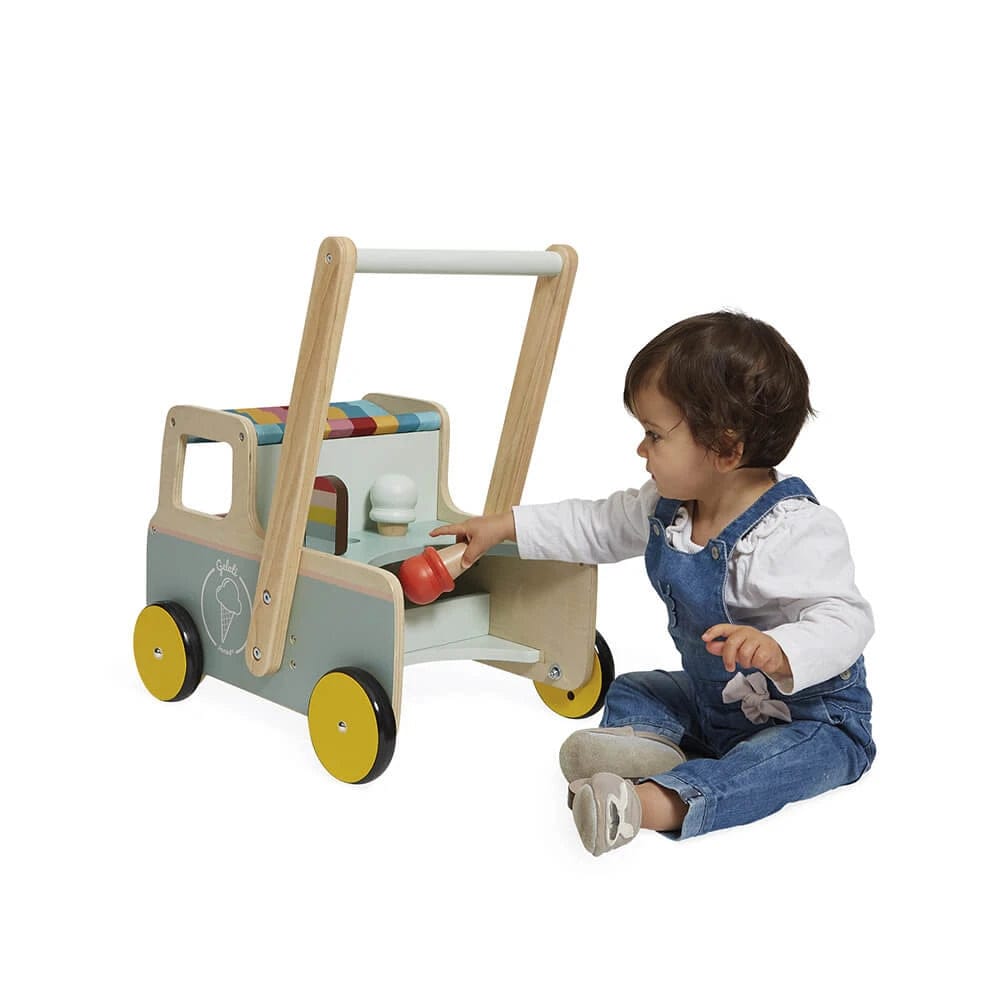 Janod Toddler Default Push Along Ice Cream Cart