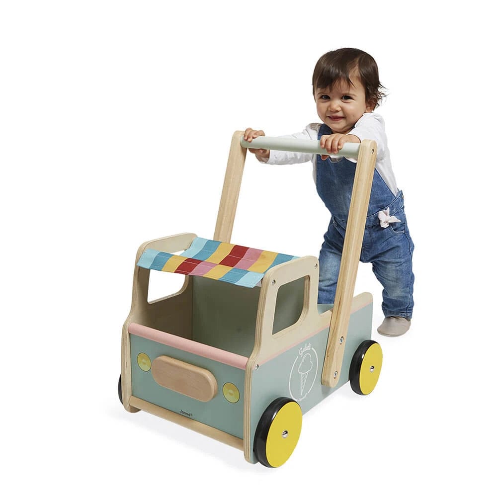 Janod Toddler Default Push Along Ice Cream Cart