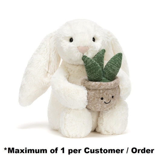 Jellycat Plush Bunnies Cream Bunny With Plant