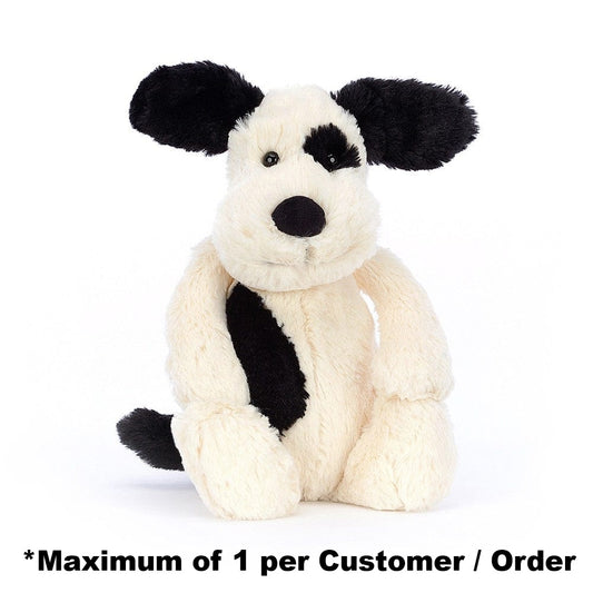 Jellycat Plush Dogs Bashful Black & Cream Puppy Medium
