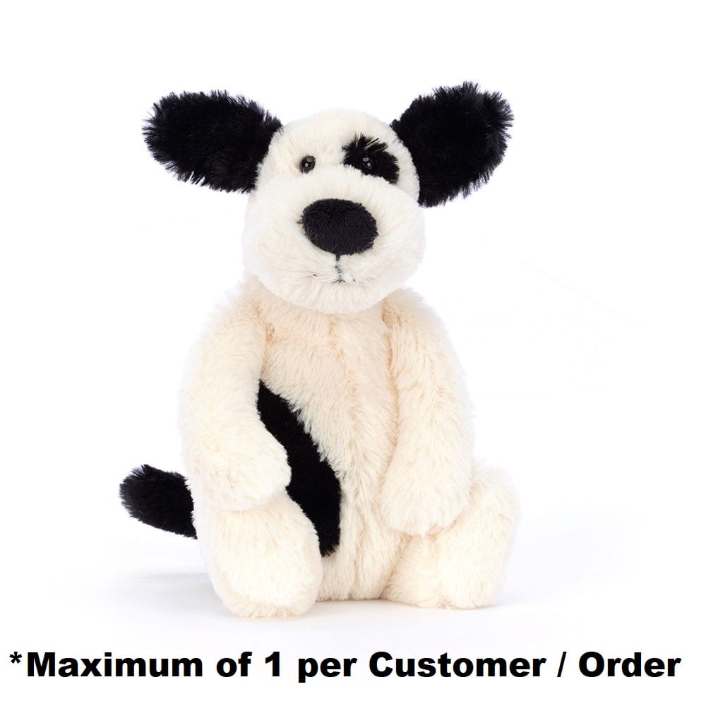 Jellycat Plush Dogs Default Bashful Black & Cream Puppy Little