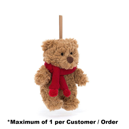 Jellycat Plush Holiday Default Bartholomew Bear Ornament