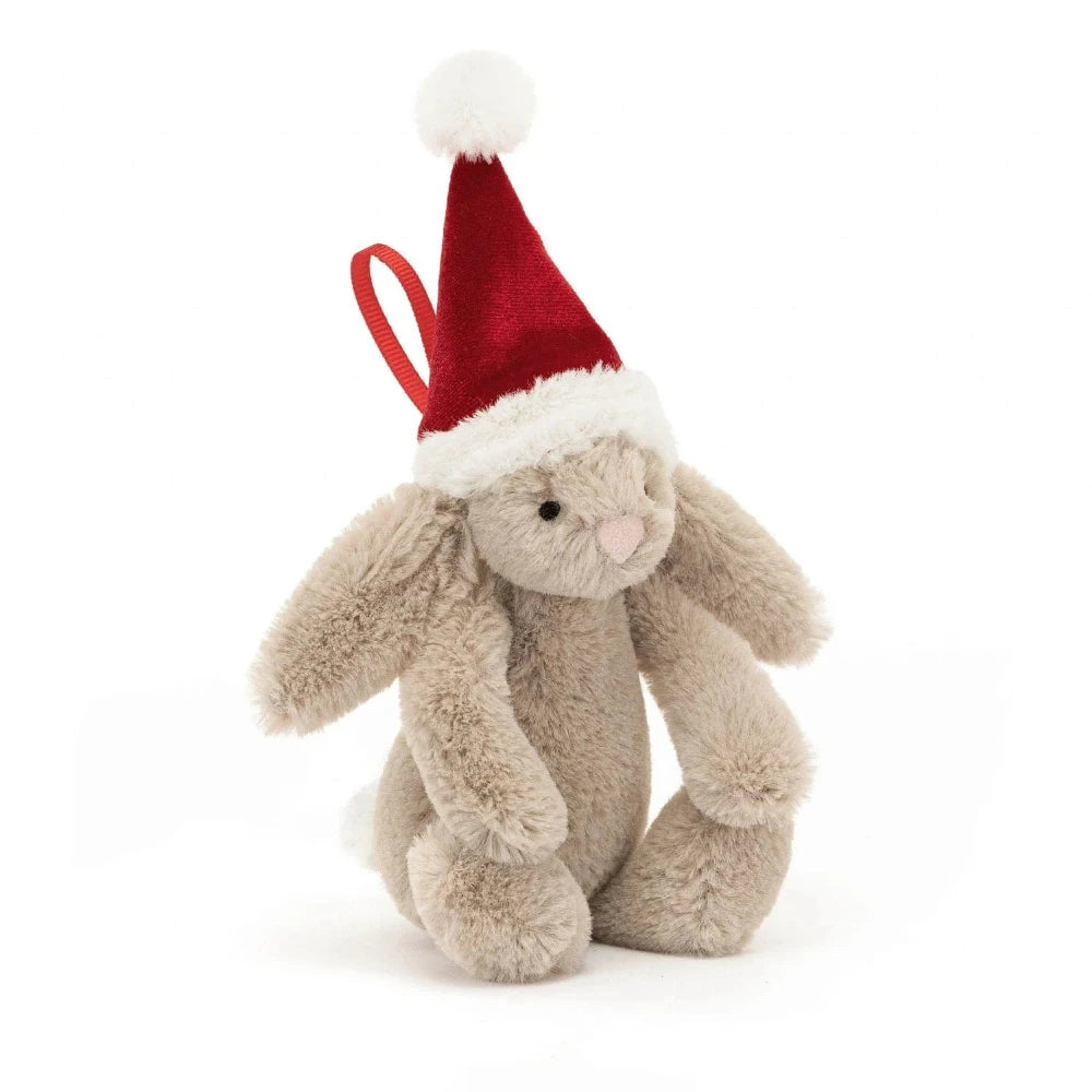 Jellycat Plush Holiday Default Bashful Christmas Bunny Decoration