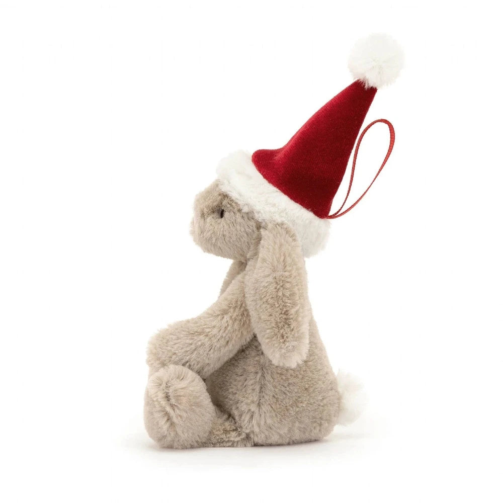 Jellycat Plush Holiday Default Bashful Christmas Bunny Decoration