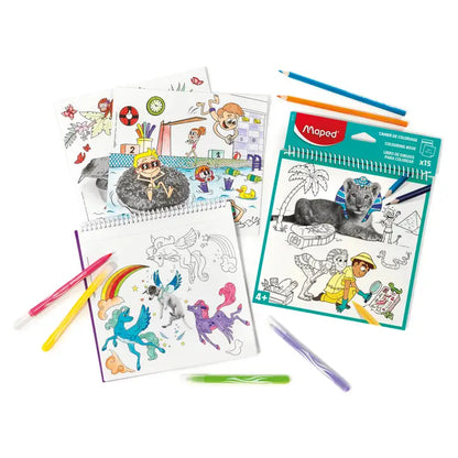 Juratoy Coloring & Painting Books Spiral Bound Coloring Book (Assorted Styles)