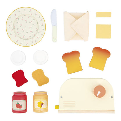 Juratoy Pretend Food & Cooking Toys Cottage Chic Toaster Breakfast Set