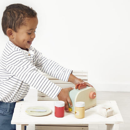 Juratoy Pretend Food & Cooking Toys Cottage Chic Toaster Breakfast Set