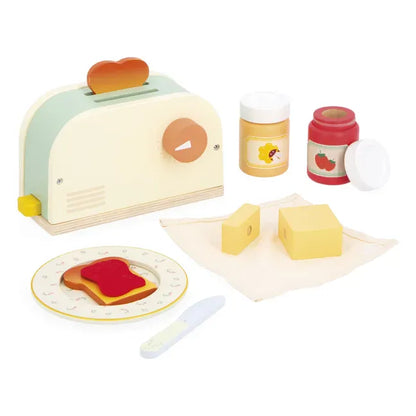 Juratoy Pretend Food & Cooking Toys Cottage Chic Toaster Breakfast Set