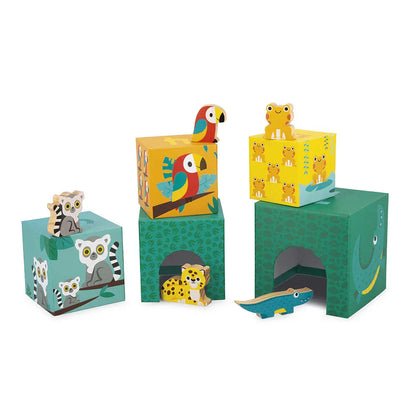 Juratoy Stack and Nest Toys Tropik 5-cube Pyramid