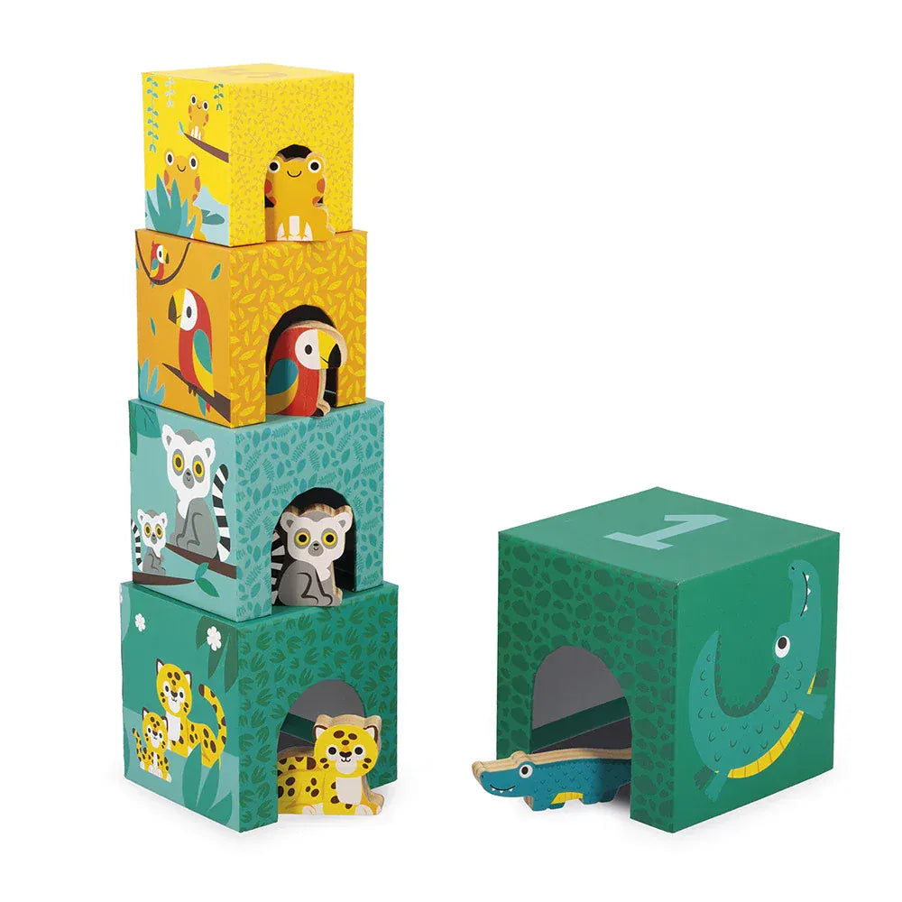 Juratoy Stack and Nest Toys Tropik 5-cube Pyramid