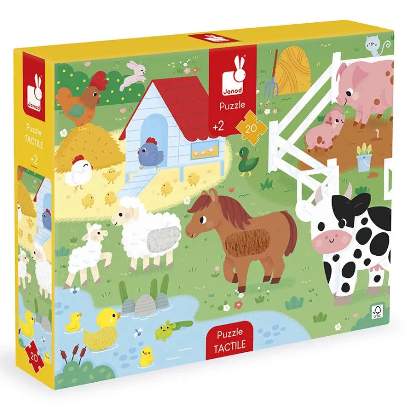 Juratoy Under 100 Piece Puzzles Farm  20 Piece Tactile Puzzle