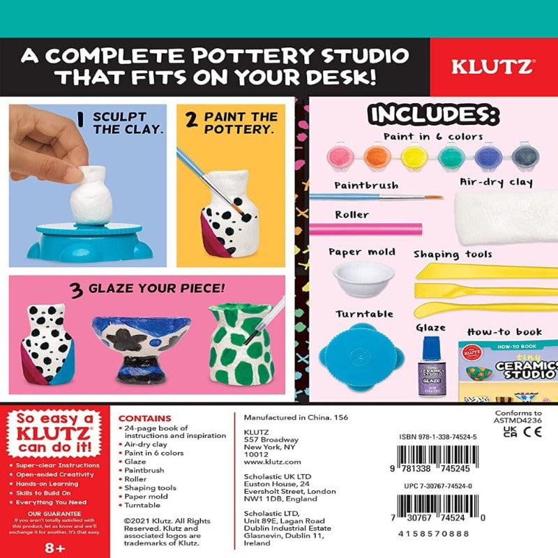Klutz Art & Craft Activity Kits Tiny Ceramics Studio