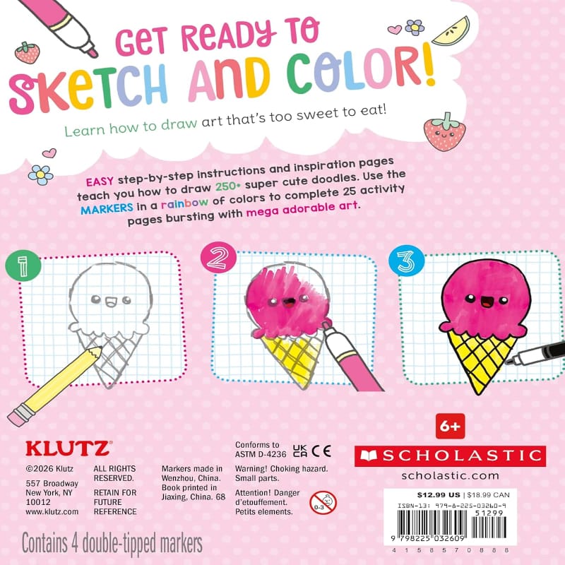 Klutz Scratch Arts & Crafts Super Cute Sketchbook
