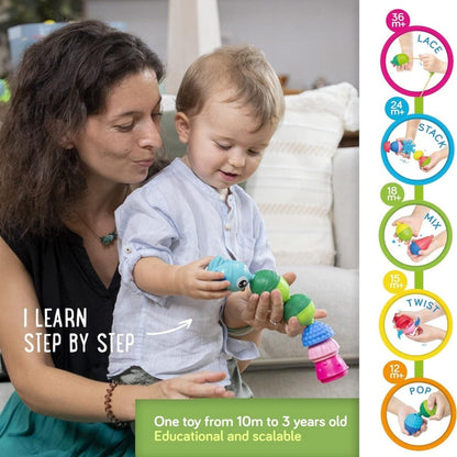 LalaBoom Infant Sensory Toys Default Barrel of Beads Animals 21 Piece Set