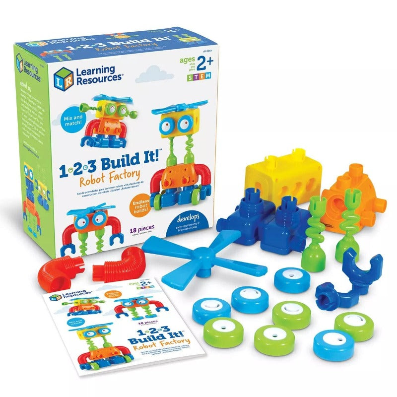 Learning Resources STEM Toys 1-2-3 Build It! Robot Factory