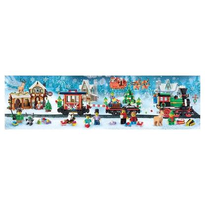 LEGO 100 Piece Puzzles Default LEGO Christmas Train Puzzle: Four Connecting 100-Piece Puzzles