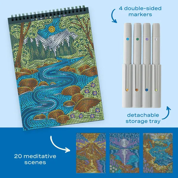 Lifelines Coloring & Painting Books FlowArt: Dot-by-Letter - Metallic Majestic Earth