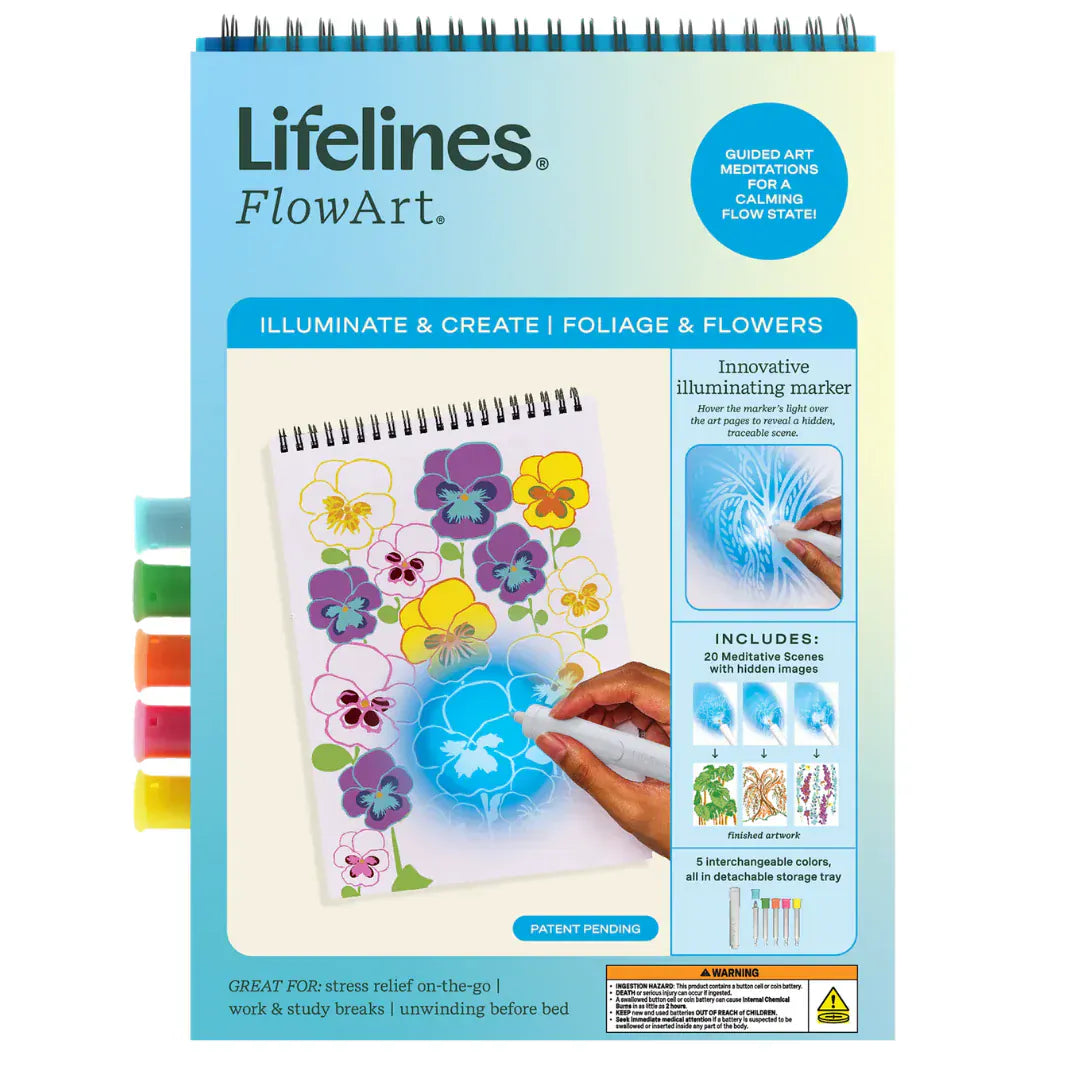 Lifelines Coloring & Painting Kits FlowArt Art - Illuminate & Create Flowers & Foliage