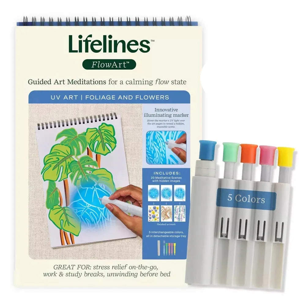 Lifelines Coloring & Painting Kits FlowArt Art: Illuminate & Create Flowers & Foliage