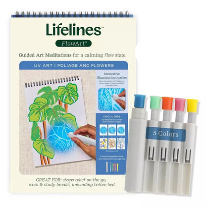 Lifelines Coloring & Painting Kits FlowArt Art: Illuminate & Create Flowers & Foliage